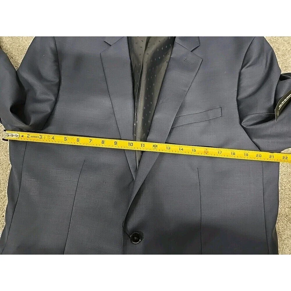 Express Producer Modern Fit Suit Blazer Wool Blend‎ Navy Blue Men's Size 44R NWT